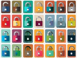 Unlock Clipart - Unlocked padlock symbolizing access and freedom,  color vector clipart, minimal style