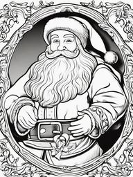 Colouring Picture Of Santa Claus  outling,coloring pages,black and whit