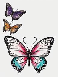 butterfly tattoo bikini line  simple color tattoo, minimal, white background