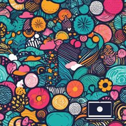 Cute Laptop Backgrounds - Playful and Colorful Doodles, Whimsical Creativity  intricate patterns, splash art, wallpaper art