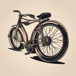 Vintage bike tattoo. Nostalgia on two wheels.  minimal color tattoo design