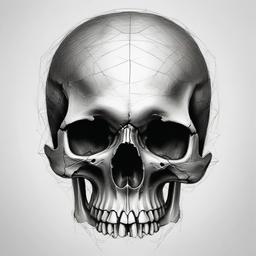 pencil drawing of skull  minimal rough sketch scribbles,doodles,black and white