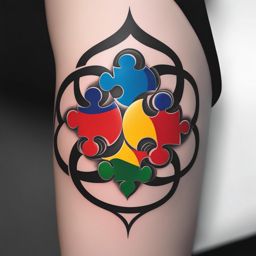 autism tattoo minimalist color design 