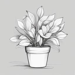 sketch of a flower pot  minimal rough sketch scribbles,doodles,black and white