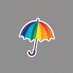 Rainbow Umbrella Emoji Sticker - Colorful protection, , sticker vector art, minimalist design