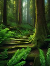 Forest Background - Step into the enchanting forests of Olympic National Park, where ancient trees and lush greenery create a serene and magical atmosphere in your digital space.  intricate patterns, splash art, wallpaper art