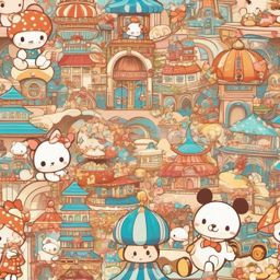 Kawaii Wallpaper - Adorable Kawaii Characters in Tokyo Disneyland  wallpaper style, intricate details, patterns, splash art, light colors