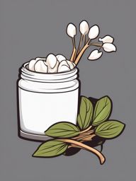 Marshmallow Sticker - Embrace the soothing properties of marshmallow root, often used in herbal infusions, , sticker vector art, minimalist design