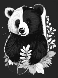 bear clipart black and white - ready for cuddles. 