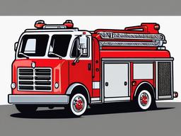 Fire Truck clipart - fire truck at a school visit  color,minimalist,vector clipart