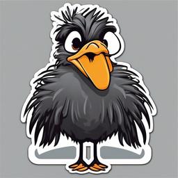 Emu cartoon - large, flightless bird similar to an ostrich  cartoon sticker style