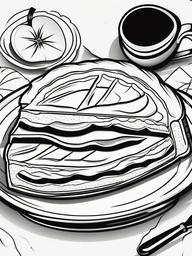 Pumpkin Pie Coloring Pages - Delicious Dessert for Thanksgiving Feast  minimal black outline printable sheet, coloring page