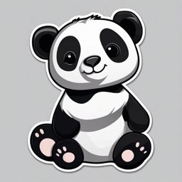 Panda Sticker - A cuddly panda with black and white fur. ,vector color sticker art,minimal
