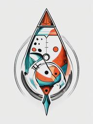 Ocarina Tattoo - Tattoo featuring the iconic ocarina instrument.  simple color tattoo,minimalist,white background