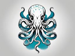 Octopus Calf Tattoo - Showcase creativity and uniqueness with a calf tattoo featuring a captivating octopus design.  simple vector color tattoo,minimal,white background