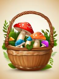 Mushroom clipart - mushrooms in a basket  