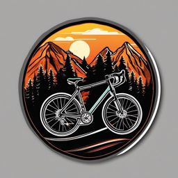 Bike Adventure sticker- Cycling Exploration Thrills, , color sticker vector art