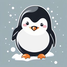 Cute Penguin in the Icy Arctic  clipart, simple