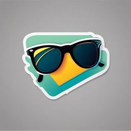 Sunglasses Sticker - Stylish sunglasses icon, ,vector color sticker art,minimal