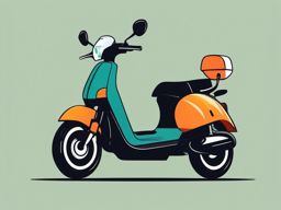 Electric Scooter Ride Clipart - An electric scooter for eco-conscious rides.  color vector clipart, minimal style