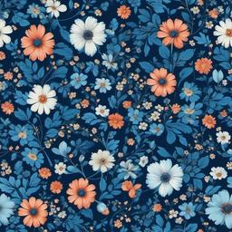 blue flowered wallpaper  