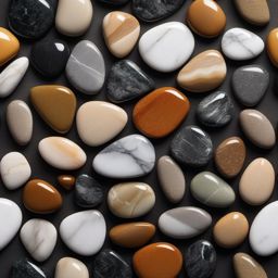 Marble mosaic in the fashion of river pebbles with a glossy sheen top view, product photoshoot realistic background, hyper detail, high resolution