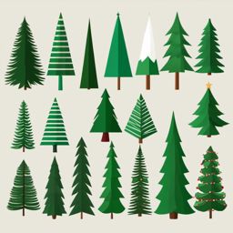 Christmas Trees PNG,Creating a digital Christmas tree gallery  simple, 2d flat