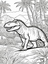 Majungasaurus Coloring Pages - Madagascar Carnivore  black outline printable coloring page