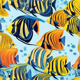 Angelfish Clipart - Angelfish in the crystal-clear waters of the tropics , minimal, 2d