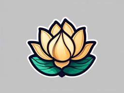 Lotus Flower Blooming Emoji Sticker - Symbol of purity and enlightenment, , sticker vector art, minimalist design