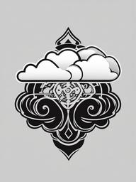 Naruto Cloud Tattoo-Creative and personalized tattoo featuring the Naruto cloud symbol, perfect for fans of anime and manga.  simple color vector tattoo