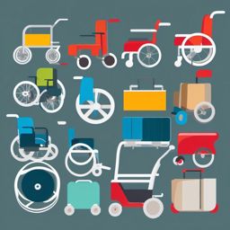 Wheelchair Clipart - A wheelchair symbolizing mobility and accessibility.  transport, color vector clipart, minimal style