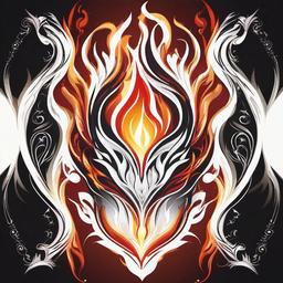 Ghost Flame Tattoos-Fiery mystique, symbolizing the dynamic and intense nature of the supernatural.  simple vector color tattoo