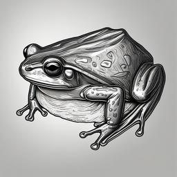 drawing of Bornean frog  minimal rough sketch scribbles,doodles,black and white