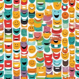 Clipart of a Smile - Smiling face clipart for happiness and positivity,  color vector clipart, minimal style