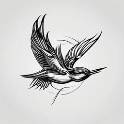 Classic Swallow Tattoo - Traditional swallow tattoo  minimalist tattoo design, white background