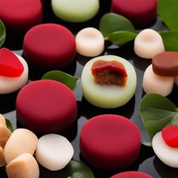 mochi, chewy rice cakes filled with sweet fillings like red bean paste. 