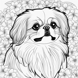 japanese chin dogs cute animals coloring page 