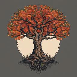 memorial tree tattoo  simple vector color tattoo