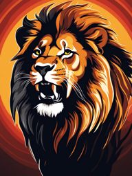 lion clipart - a fierce and roaring lion illustration. 