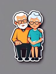 Grandparents Day sticker- Generations Bonding Time, , sticker vector art, minimalist design