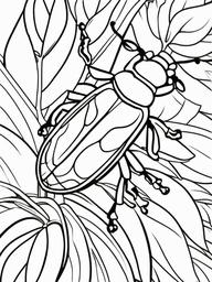 Plant Coloring Pages - Plant with a bug  simple coloring pages