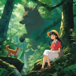 A nature-loving anime girl, with the ability to communicate with animals, discovers an ancient forest where mythical creatures reside.  1990s anime style