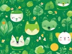 Cute Wallpaper Green - Adorable green wallpaper with playful elements.  background wallpaper