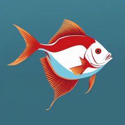 Pomfret Clipart - Pomfret fish cruising near the surface , minimal, 2d