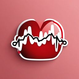 Heartbeat and Heart Emoji Sticker - Love's rhythmic pulse, , sticker vector art, minimalist design