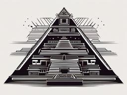 aztec pyramid tattoo  simple vector color tattoo