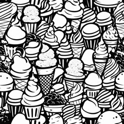 ice cream clipart black and white - melting temptingly. 