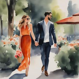 watercolor painting of a couple