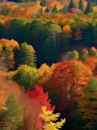 Fall Wallpaper - Autumn Foliage in New England's Wilderness wallpaper splash art, vibrant colors, intricate patterns